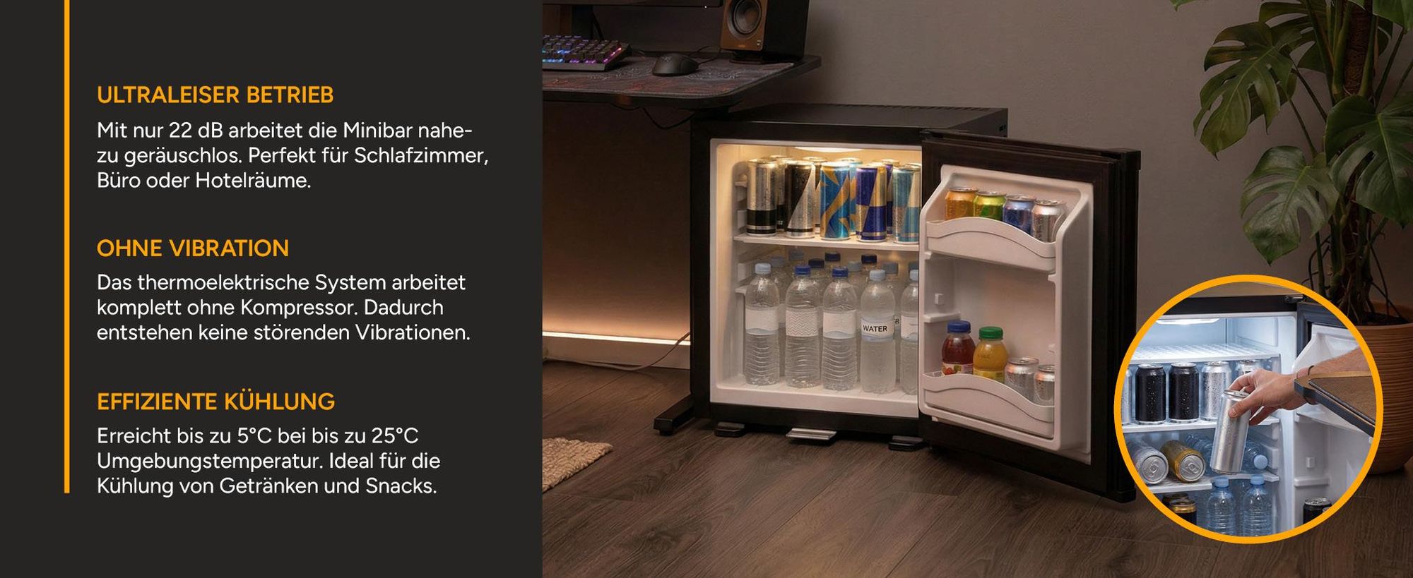 TZS First Austria - Mini Khlschrank 30L komplett lautlos -