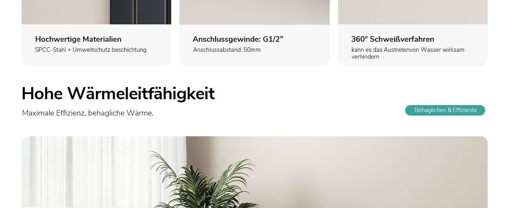 EMKE Design Paneelheizkörper Horizontal 630x616mm 438W Flachheizkörper Anthrazit Heizkörper Einlagig SPCC-Stahl Seitenanschluss ohne Heizstab