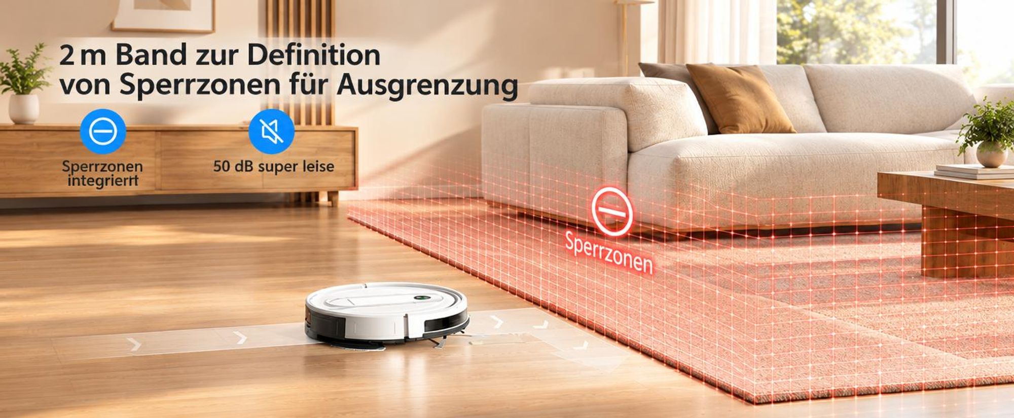 Laresar P10 Saugroboter 8000 Pa, 3-in-1 Reinigung, Teppich-Booster, Bis zu 120 Minuten, HEPA-Filter, 3 Modi, Fernbedienung, App- und Sprachsteuerung
