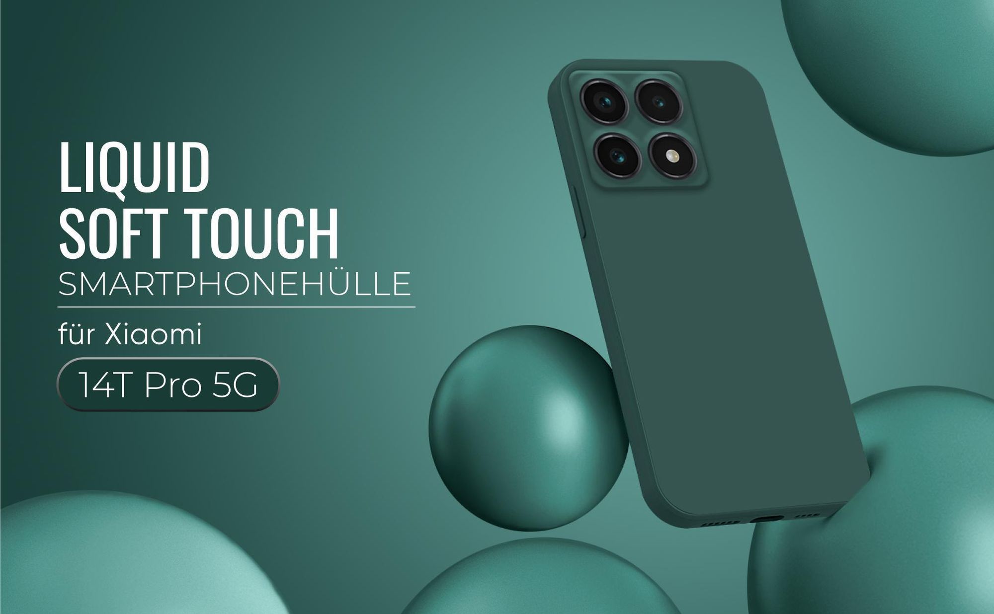 Liquid Soft Touch Smartphone Hülle in Grün für Xiaomi 14T Pro