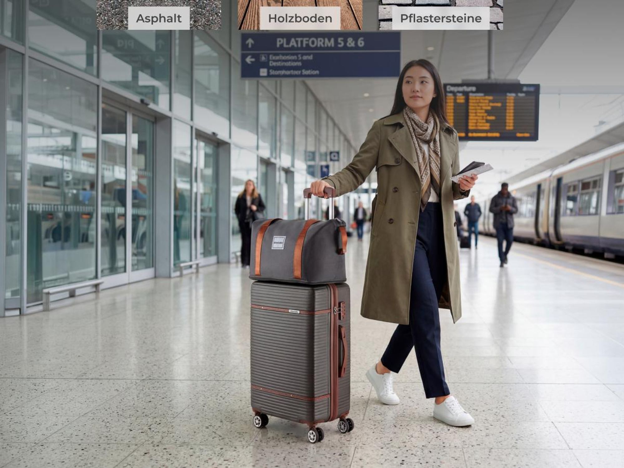 tectake® Reisekofferset Madison 13-teilig, Hartschalen aus robustem ABS-Kunststoff