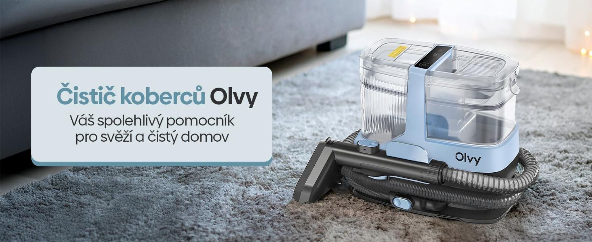 Olvy vysavač na praní koberců 17 000 PA - Výkonný vysavač na mokré vysávání čalounění pro pohovku, auto a koberce včetně příslušenství a čisticího prostředku