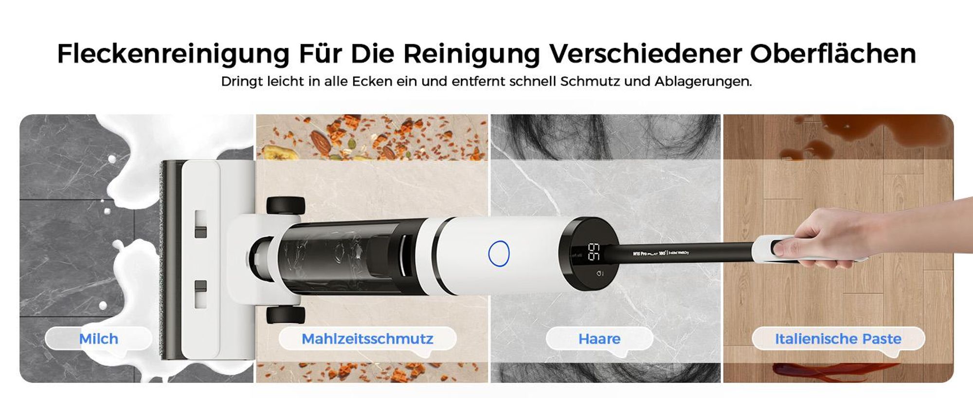 Nass-Trocken-Akkusauger 2026 Nass Trockensauger,180° Lay-Flat- Redkey W15 PRO - 65°C Flashdry,45 Min Laufzeit, 3-seitige Reinigung, 22 kPa Saugeleistu