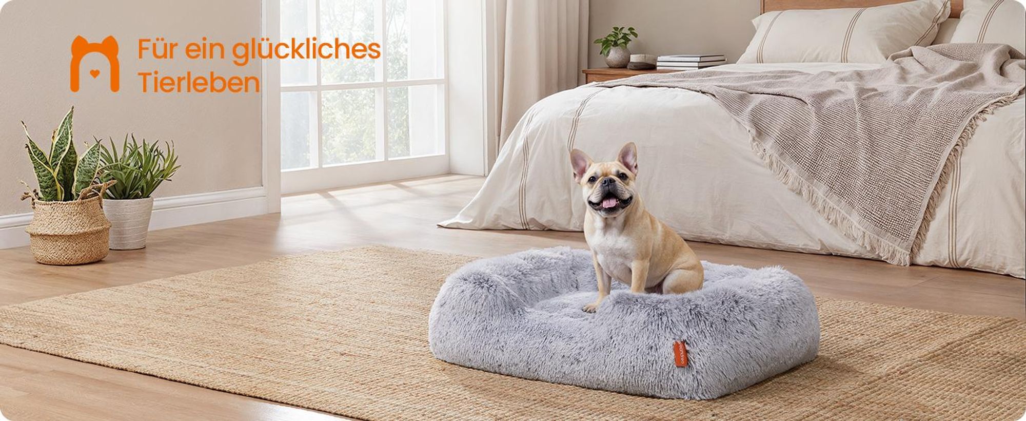 Feandrea Hundebett,Hundekissen,M Hundesofa,Bezug abnehmbar maschinenwaschbar