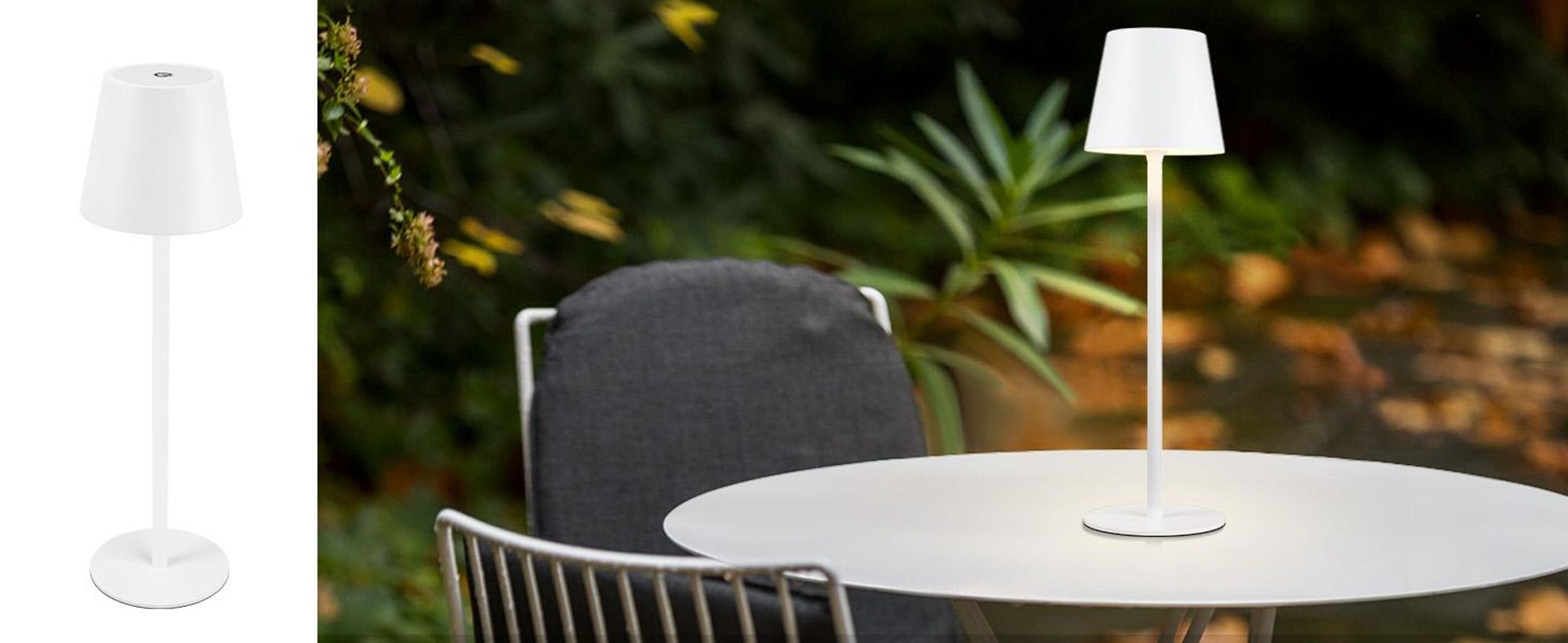 ZMH Lampe de table LED sans fil Lampe de chevet tactile Lampe de table dimmable Blanc IP54 Lampe de table de chevet USB rechargeable Veilleuse de table en métal