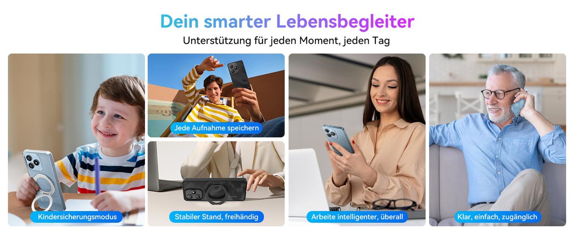 Blackview Wave 9C  6.56" Handy Ohne Vertrag, 12+64GB, 5000mAh, Dual SIM, Android 15, 1080P, Face ID, Fingerabdruck-Entsperrung