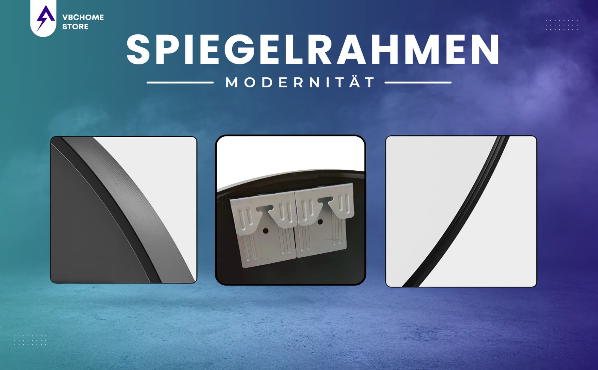 VBChome Rundes Spiegel 80 cm Schwarz Aluminiumrahmen – Elegante Dekoration für Wohnzimmer, Bad, Flur, modernes und stilvolles Spiegel für Innenräume