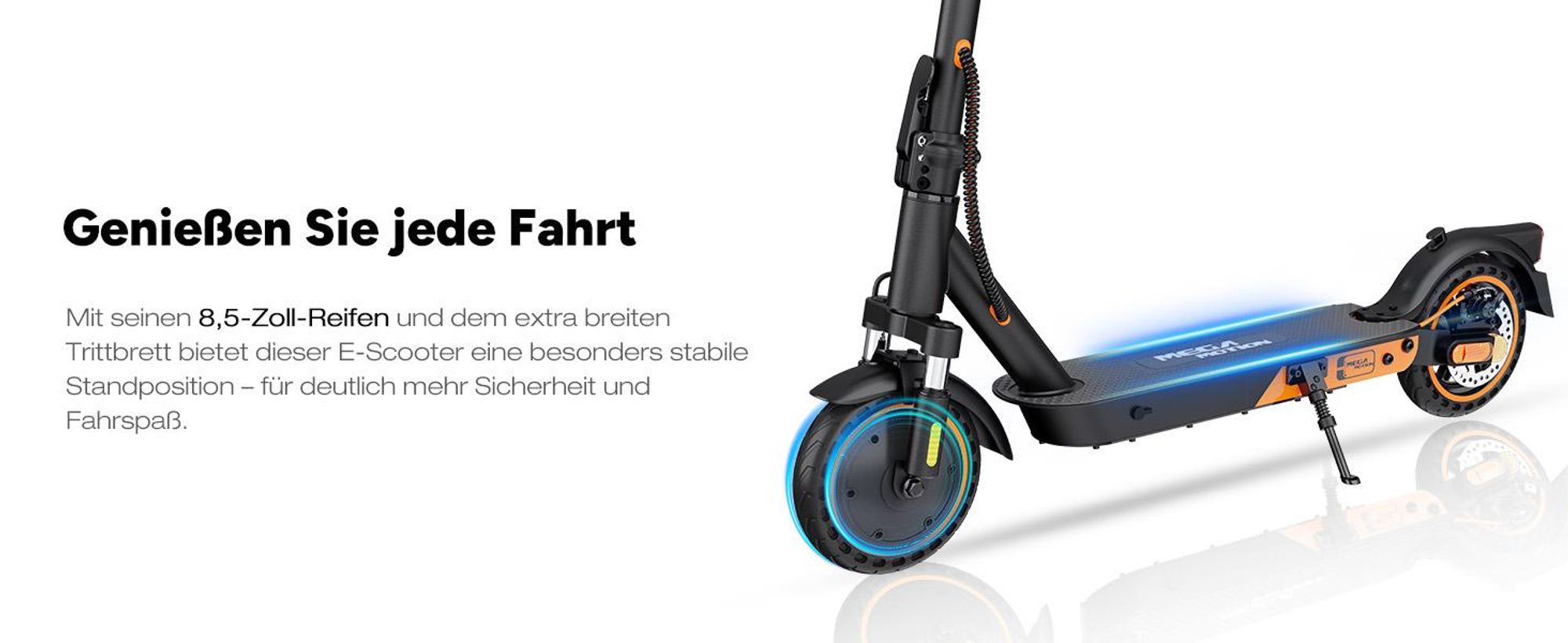 MEGA MOTION E-Scooter mit Straßenzulassung, Elektroroller mit 400W Motor, APP, max Speed 20KM/H, 7,8AH Batterie, 15KG Gewicht, faltbar, Duales Bremsen
