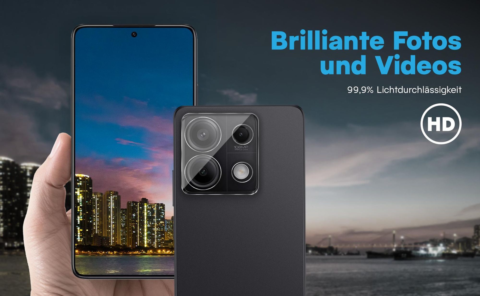 Brilliante Bildqualität mit dem Xiaomi Redmi Note 13 5G dank 99,9% Lichtdurchlässigkeit