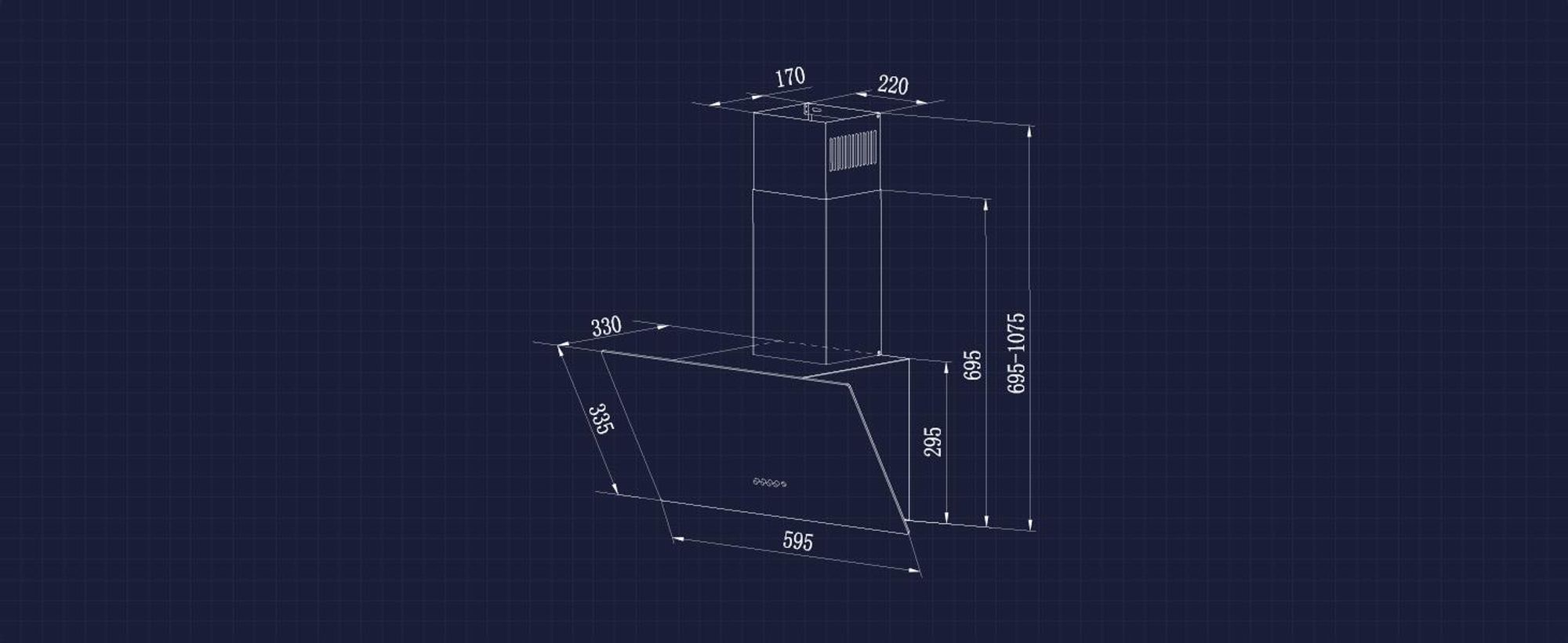 CIARRA digestor 60 cm hlavový rozsah digestor 350 m³/h A++ hlavový voľný sklon digestor nástenný digestor SensorTouch VMB6750C