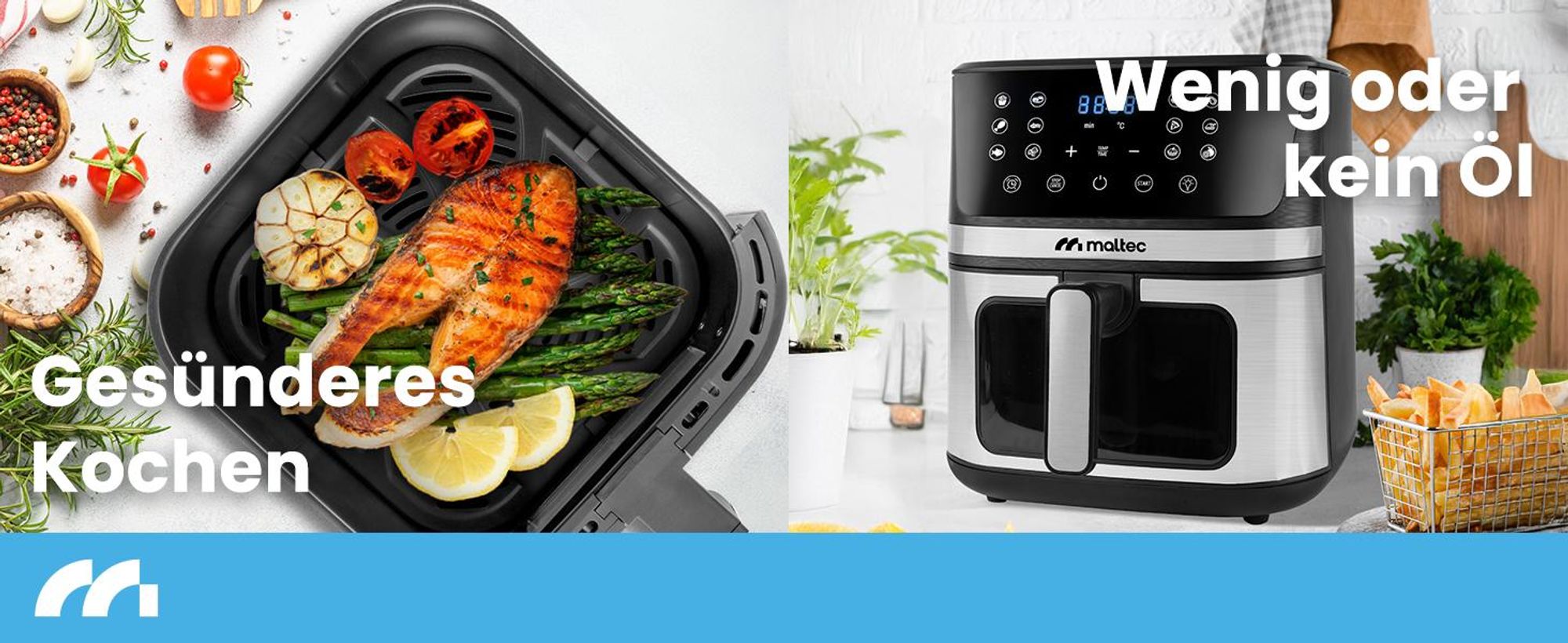 Frytkownica Beztłuszczowa Frytownica Air Fryer Duża 7l Mocna 1800W Okienko MalTec AirFryer1800W-7L