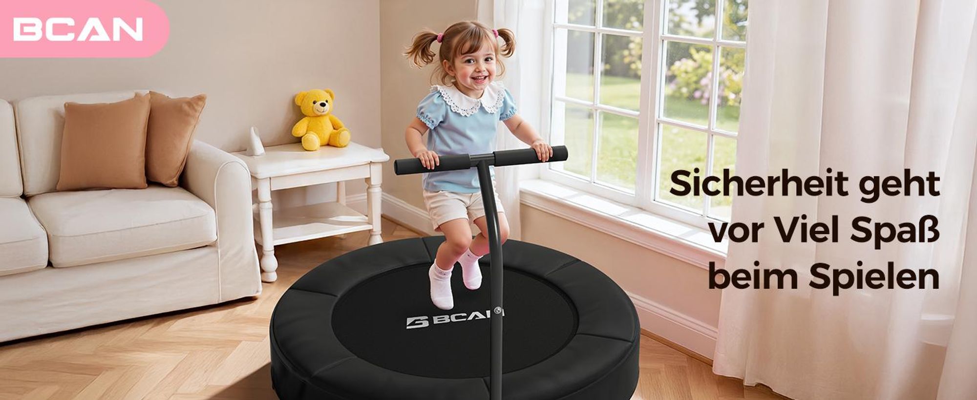 BCAN SP1 Kleinkindertrampolin 36 Zoll, ASTM , Kindertrampolin für 1–6 Jahre, Schaumgriffe & dicke sichere Schutzabdeckung, Mini-Trampolin