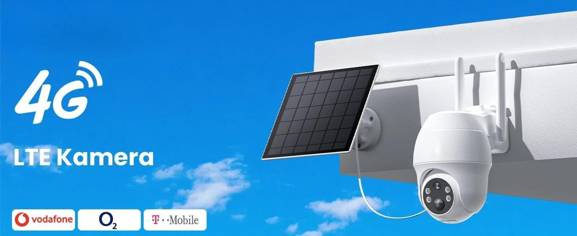 4G LTE überwachungskamera mit sim karte outdoor Solar kamera 2K 360° Kabellose Überwachung mit Akku Außenkamera ohne WLAN PIR Erkennung