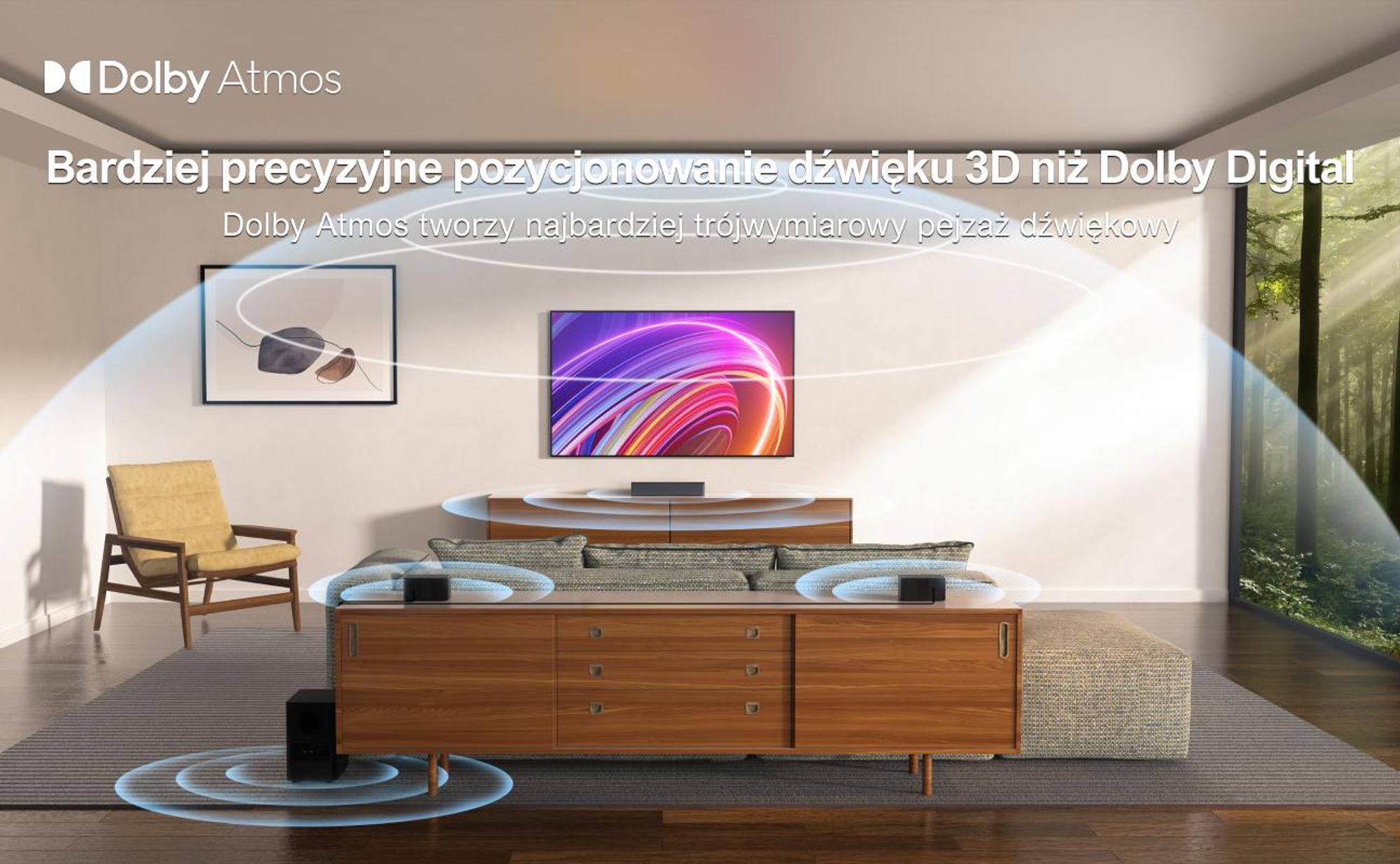 Soundbar ULTIMEA 5.1 Dolby Atmos, system dźwięku przestrzennego 3D Soundbar do telewizora, głośniki telewizyjne do kina domowego z regulacją basów