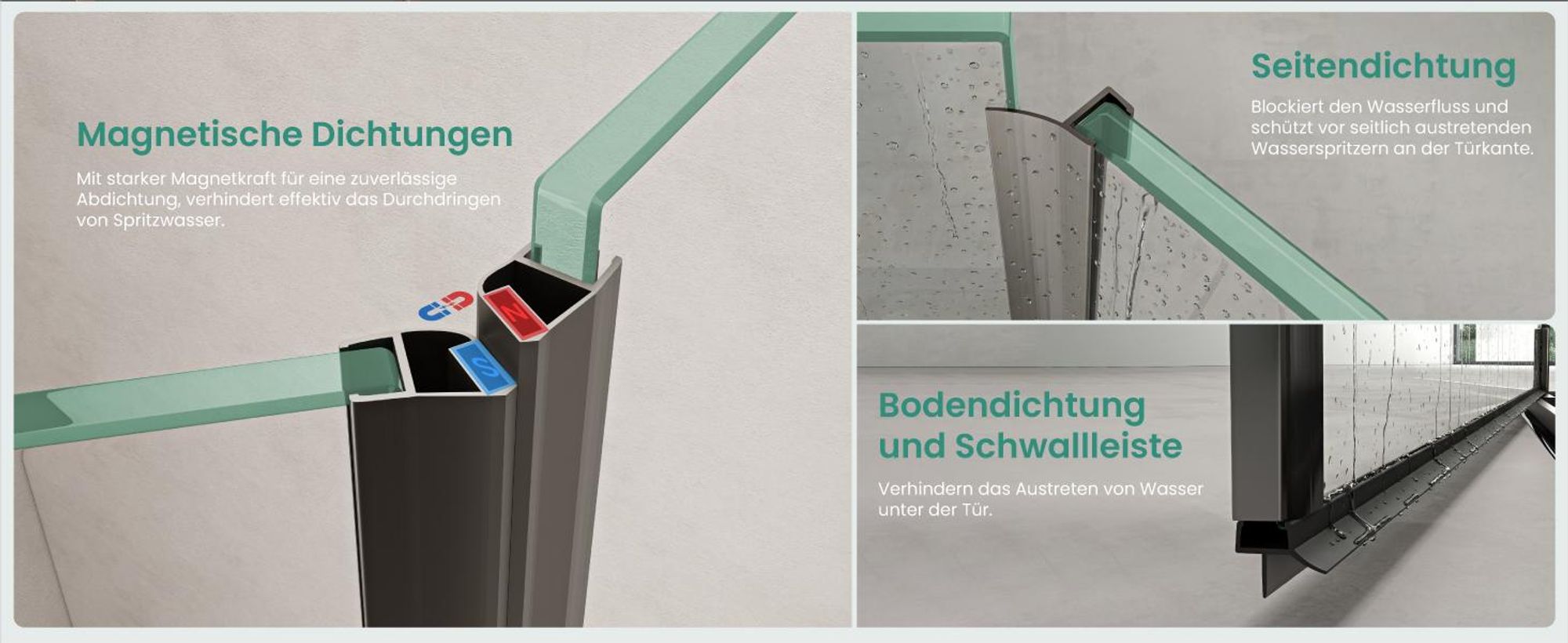 Mai & Mai Fünfeckdusche 90x90 cm mit Drehtür Duschkabine Eckdusche 8mm ESG-Sicherheitsglas Nano-Beschichtung Duschabtrennung Ravenna68K-Plus