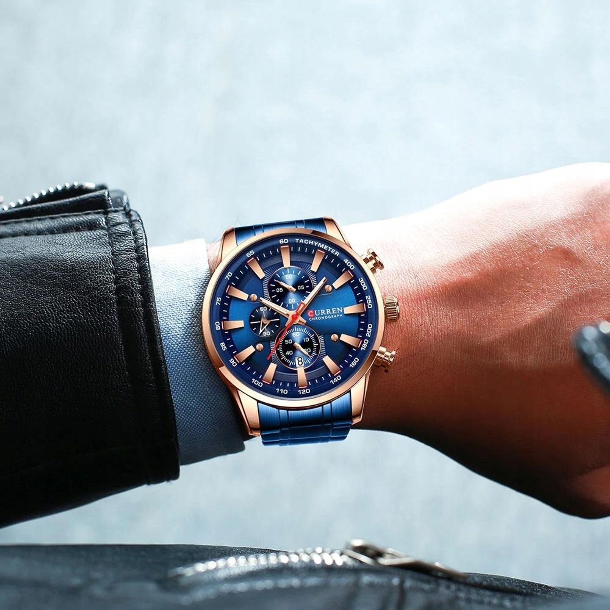 CURREN Herren-Armbanduhr klassisch elegant Chronograph mit Datumsanzeige