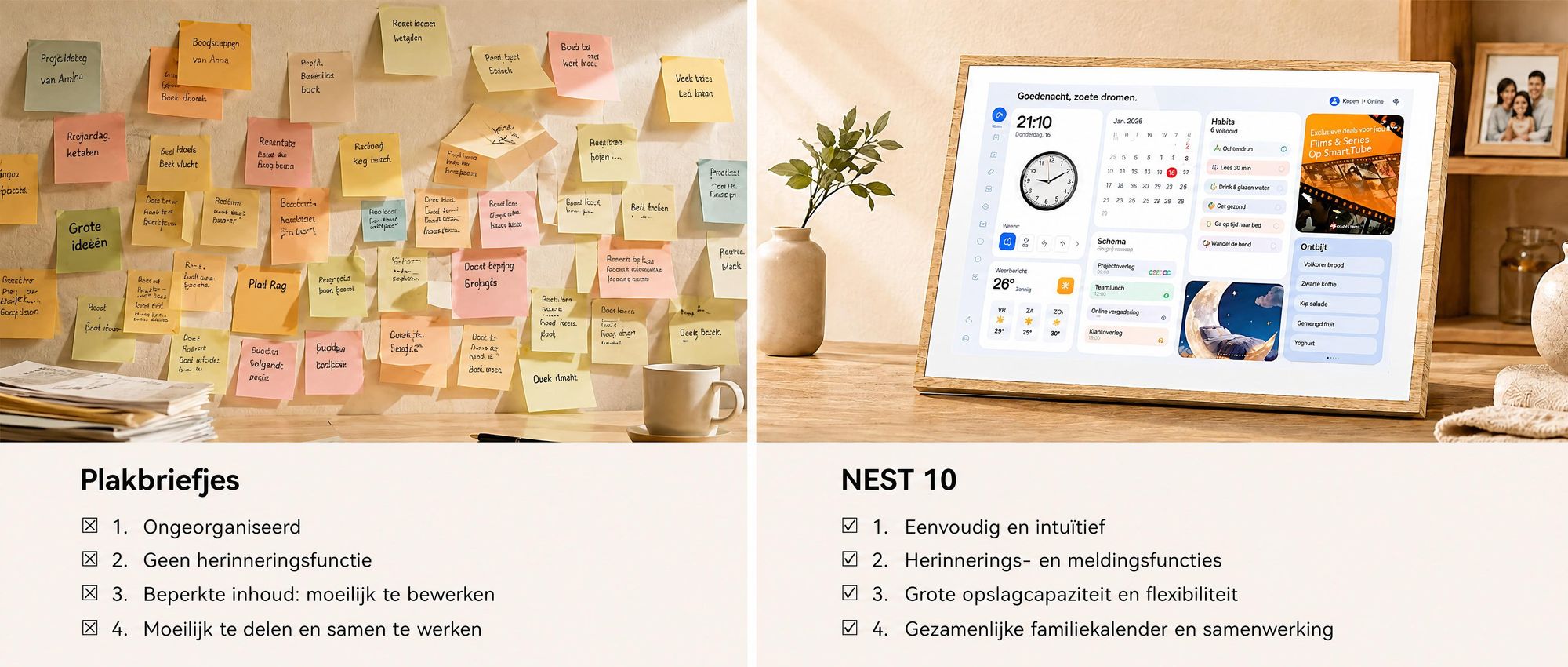 Blackview NEST 10, 10,1-inch digitale kalender en fotolijst met touchscreen, WIFI, 1280x800, 16:10, foto-deling, een uniek cadeau voor koppels