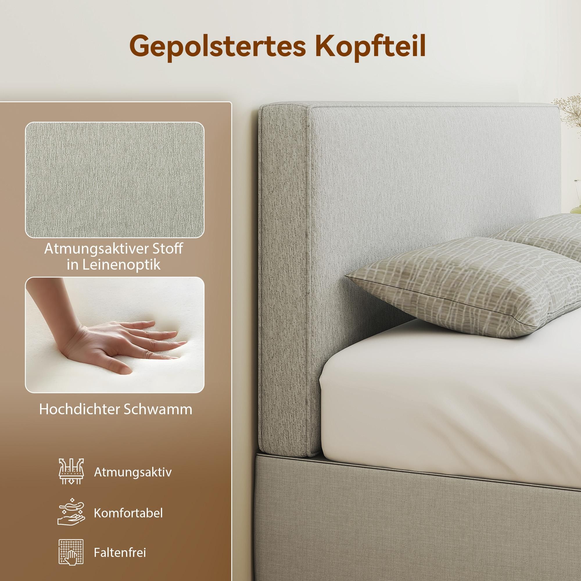zum Polsterkopfteil ohne