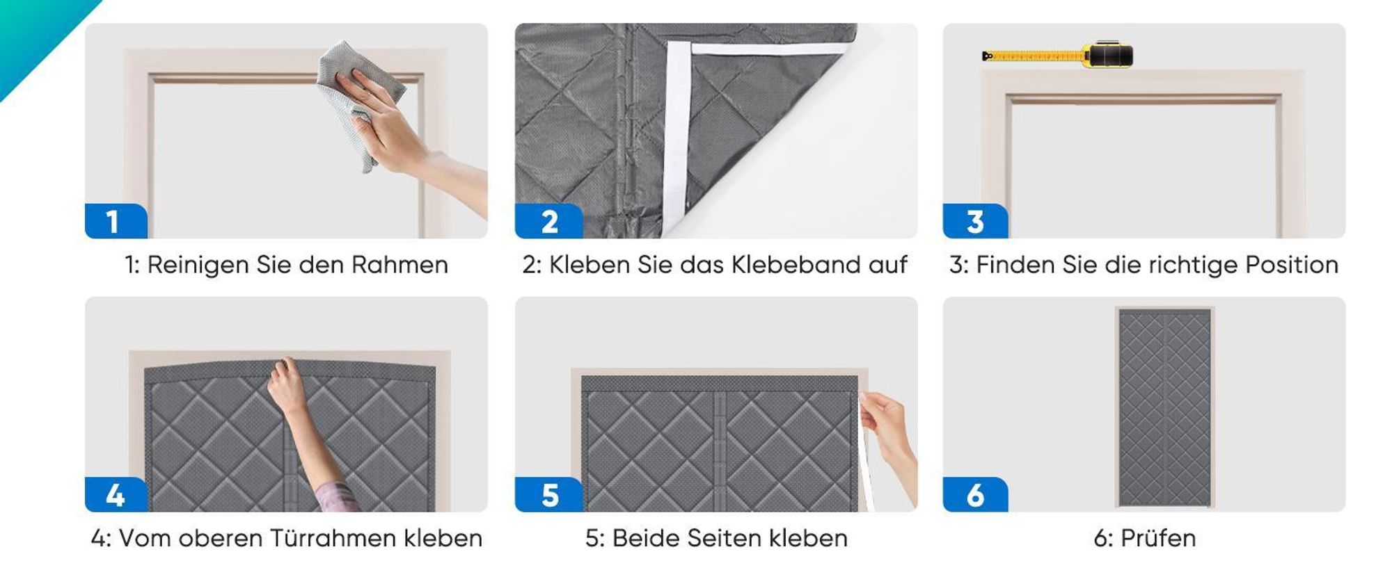 Türvorhang Kälteschutz Winter, Thermovorhang Magnetisch Wärmeschutz & Winddicht – Isolier Vorhang für Wohnzimmer & Balkon, selbstklebend 90x220 cm