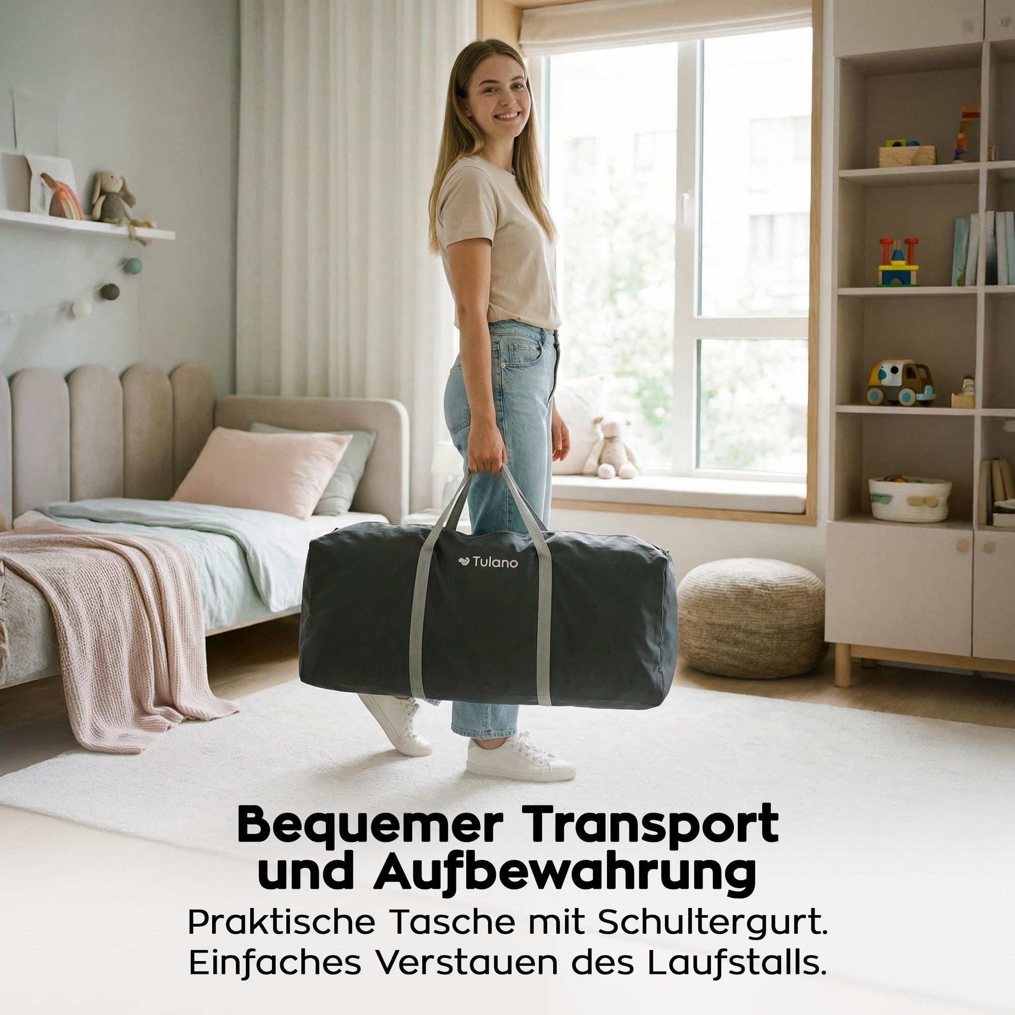 Laufstall Baby 180x200 cm Krabbelgitter für Kleinkinder baby  Laufgitter  mit Atmungsaktivem Netz Tragetasche Wände aus Maschendraht Rutschfeste Füße