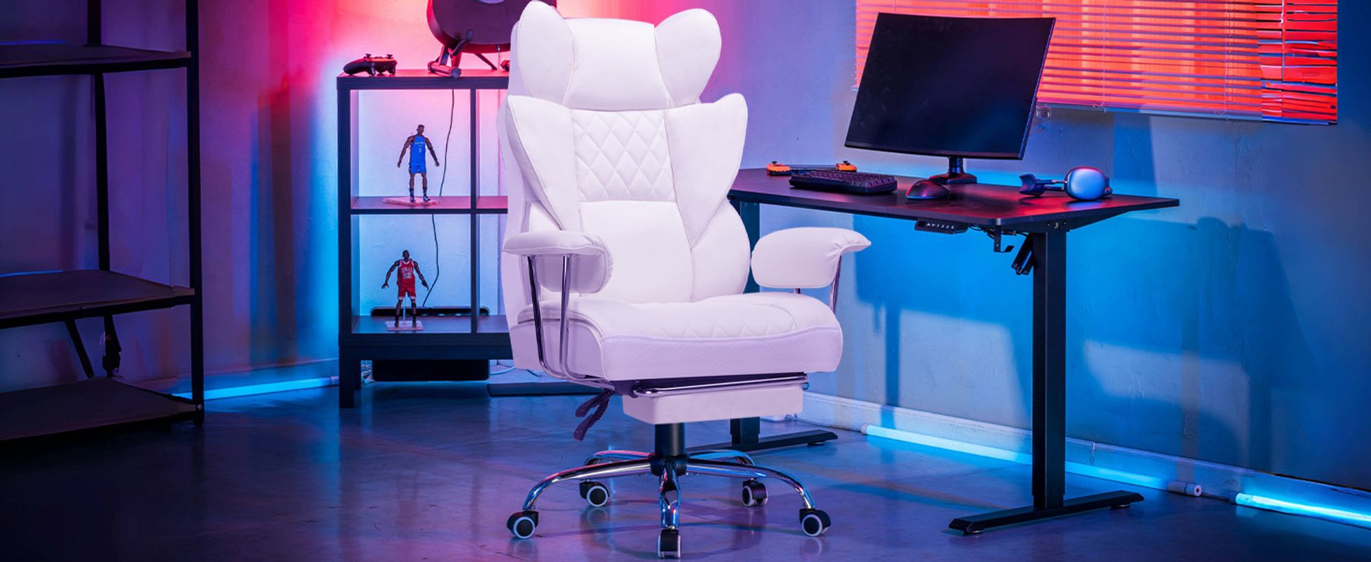 GTPLAYER Gaming Stuhl, Gamer Stuhl, Ergonomischer Bürostuhl mit Fußstütze verstellbare Lenden und Kopfkissen, Gaming Chair Gepolstert, Gaming Sessel