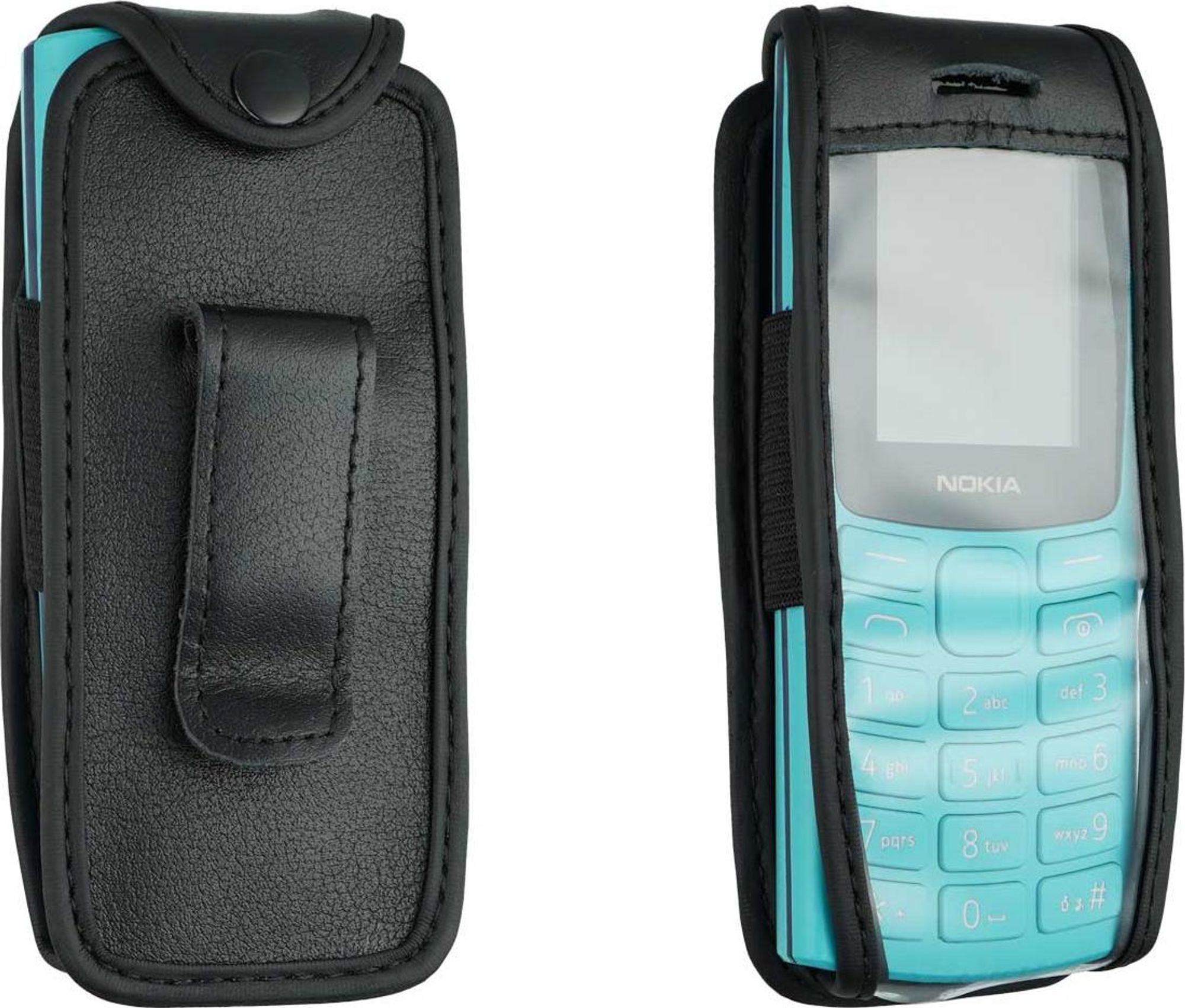 caseroxx Ledertasche mit Gürtelclip kompatibel mit Nokia 105 2G (2023) / 106 2G (2023) aus Echtleder, Tasche mit Gürtelclip und Sichtfenster Bild 1