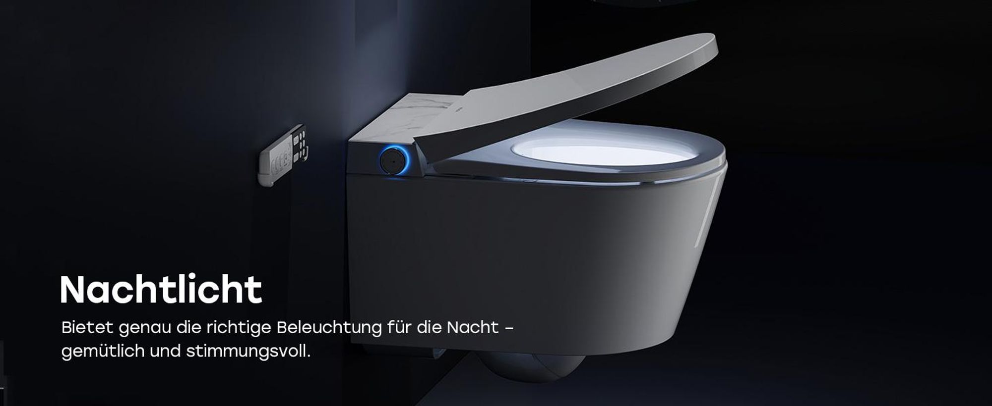 HOROW Intelligente Dusch-WC, Smart WC mit UV-Sterilisation Selbstreinigende Düse, mit beheiztes Bidet, Warme Lufttrocknung, Nachtlicht
