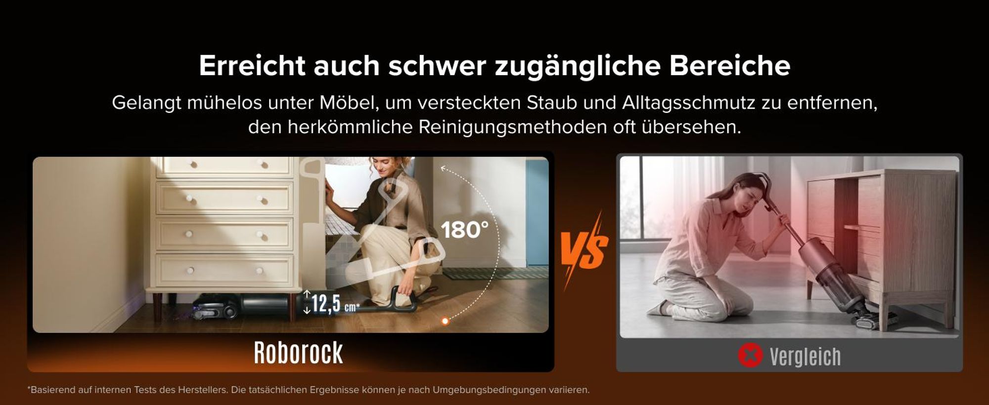 Roborock F25 Steam Nass Trockensauger mit Dampf, 180 °C Dampfmopp, 25.000Pa Saugkraft, Hochtemperatur-Selbstreinigung mit 95 °C, 180° Flaches Design