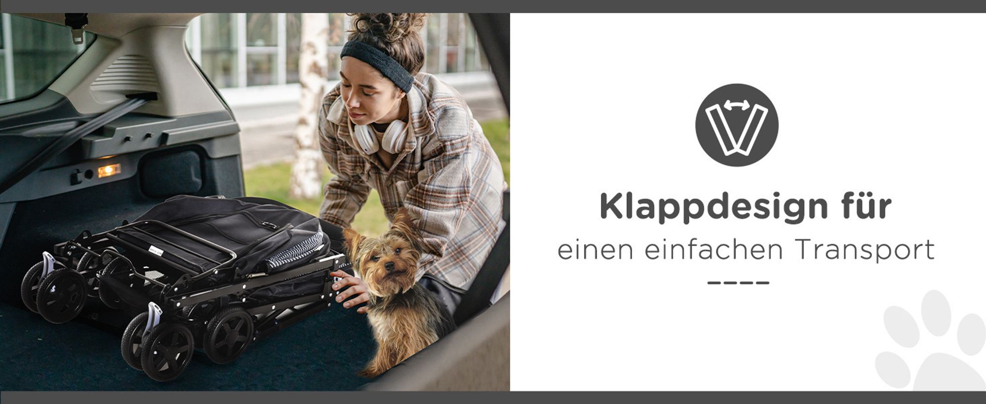 PawHut Hundebuggy Hundewagen für kleine Hunde Katzen Pet Stroller Oxford Schwarz