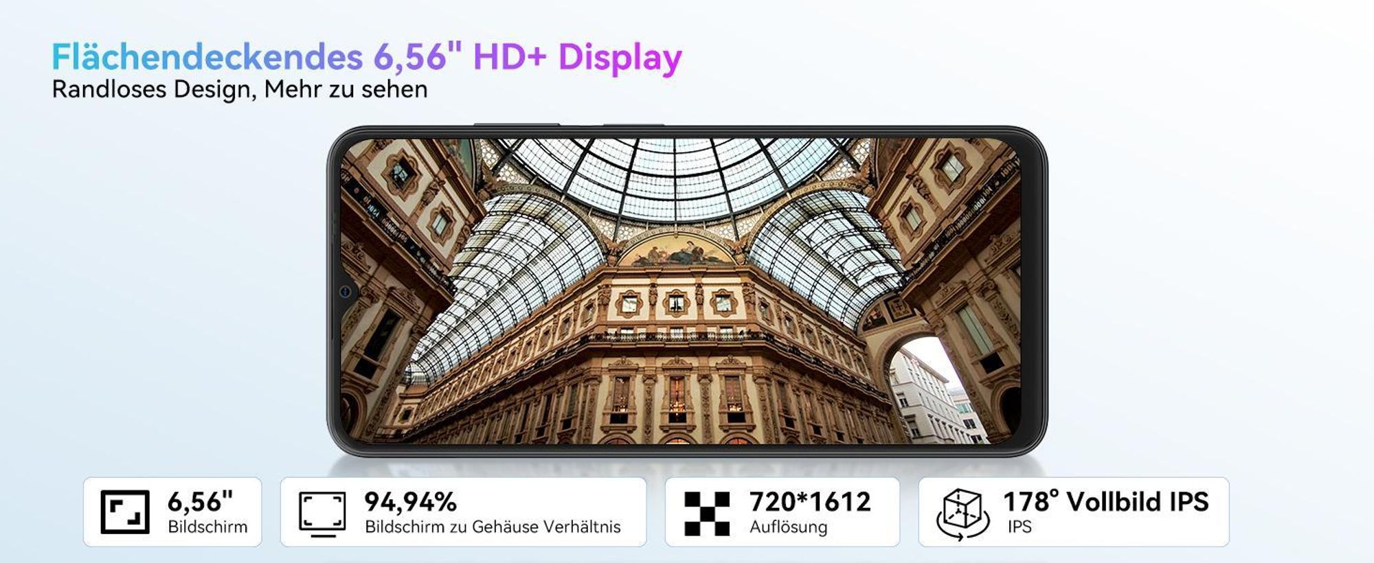 Blackview Wave 9C  6.56" Handy Ohne Vertrag, 12+64GB, 5000mAh, Dual SIM, Android 15, 1080P, Face ID, Fingerabdruck-Entsperrung
