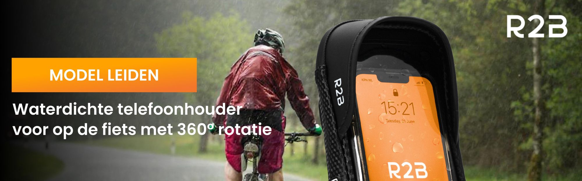 R2B Waterdichte Telefoonhouder Fiets tot 7 inch - 360° Draaibaar