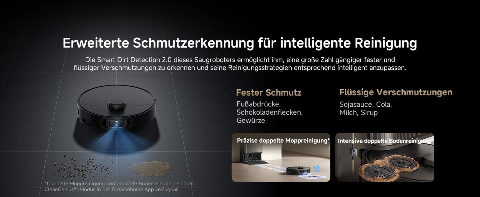 Dreame L40s Pro Ultra Staubsauger Roboter, selbstreinigende Ausfahrbare Wischmopps,19000Pa Saugkraft,Detangling DuoBrush,Hindernisvermeidung, Schwarz