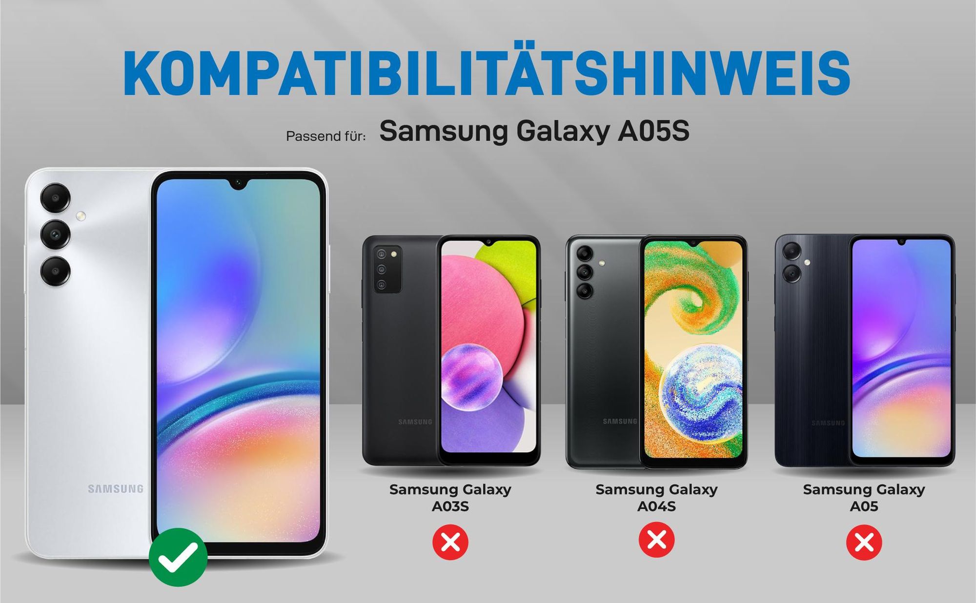 Kompatibilitätshinweise Hülle für Samsung Galaxy A05s