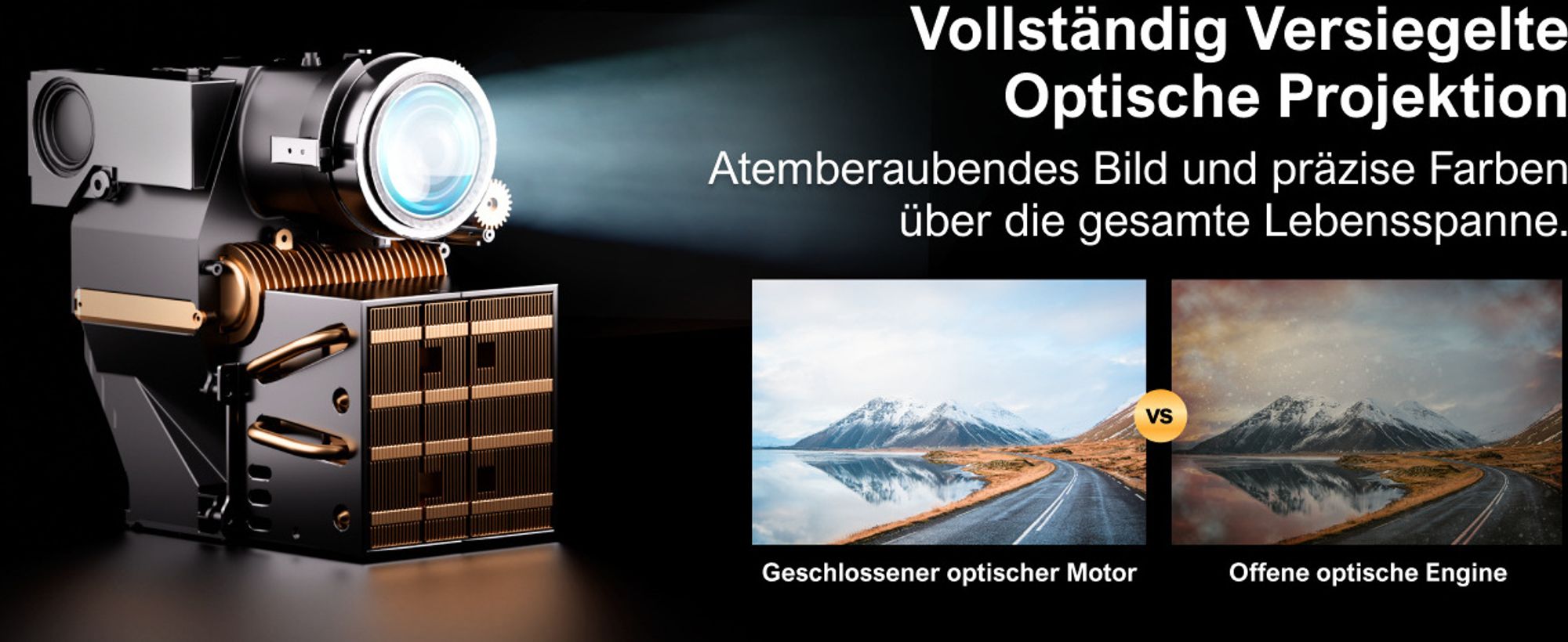 ULTIMEA Beamer Android TV 11.0 mit NETFLIX, 4K Heimkino Beamer Unterstützung 1000 ANSI-Lumen, Dolby Audio, Tragegriffdesign, Poseidon E40 Smart Serie
