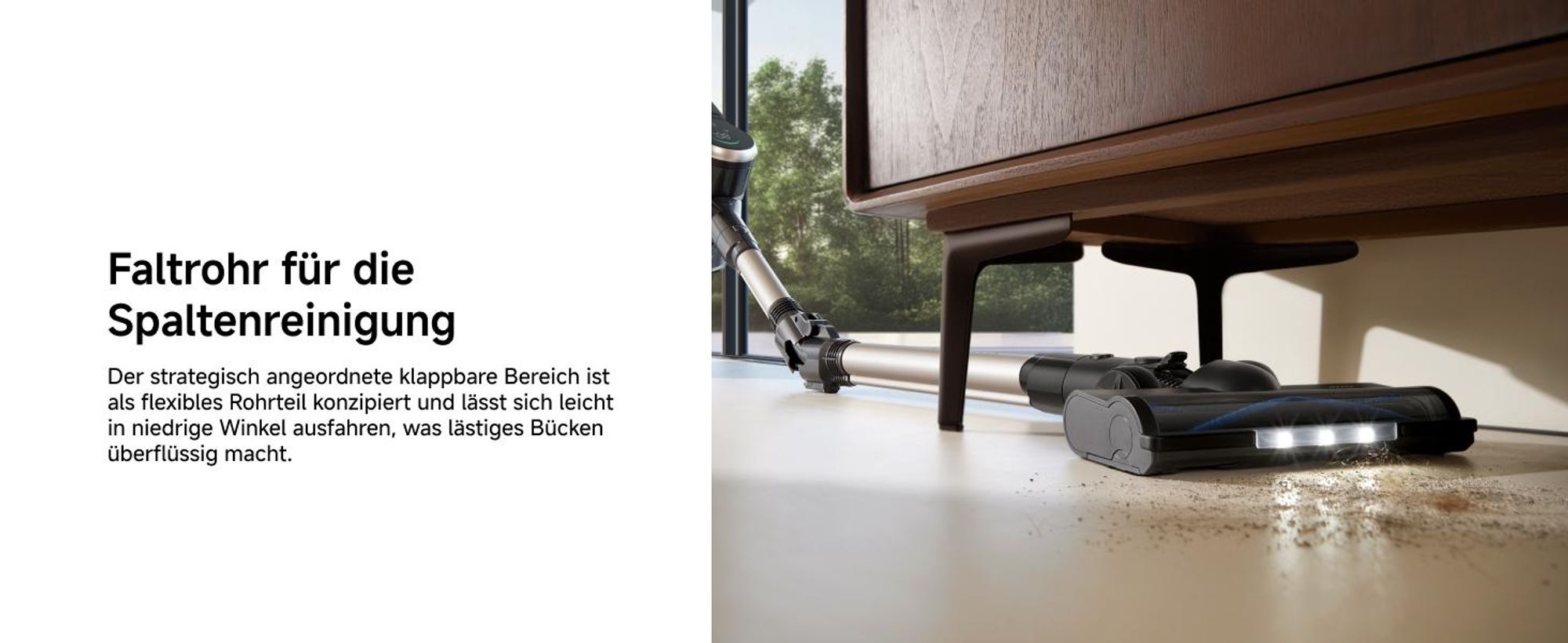 MOVA S2 Kabelloser Staubsauger – 150 AW / 25.000 Pa, 60 Min. Laufzeit, beleuchteter Bürstenkopf, 5‑Schichten-Filter, klappbar