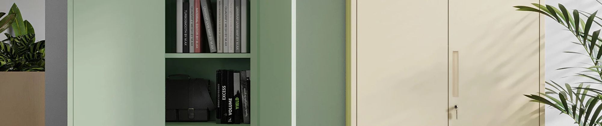 Büroschrank C001 Aktenschrank Lagerschrank Mehrzweckschrank Metallschrank 4 Fachböden Pulverbeschichtung Stahlblech 185 cm x 90 cm x 40 cm, Farbe : Beige