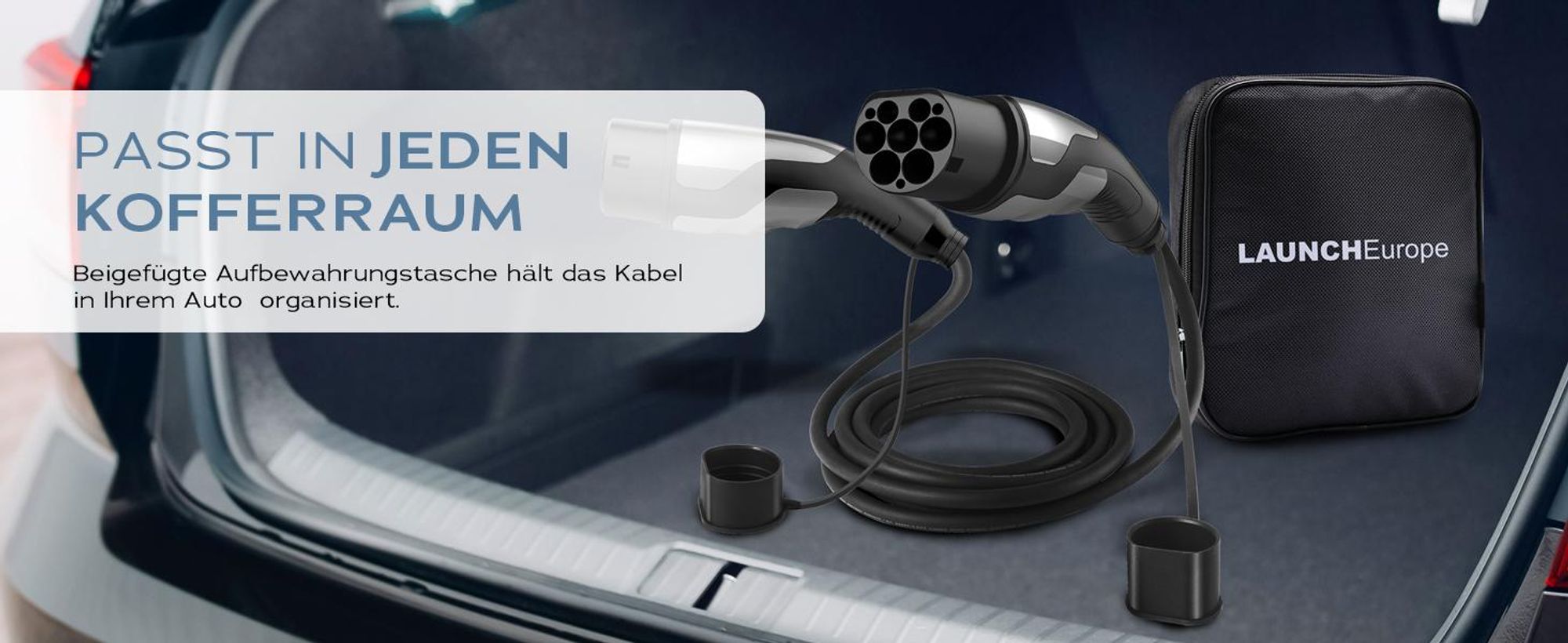 LAUNCH Typ 2 Ladekabel 11 kW 7M 16 A Ladekabel Elektroauto Typ 2 3 Phasig für E Auto EV/PHEV Typ 2 auf Typ 2,für T-Mode und E-Golf-Serienfahrzeuge