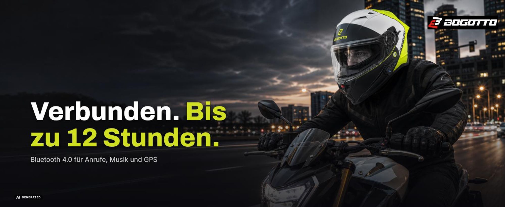 Bogotto H153 BT SPN Bluetooth Helm, schwarz matt/grau, M (57/58)