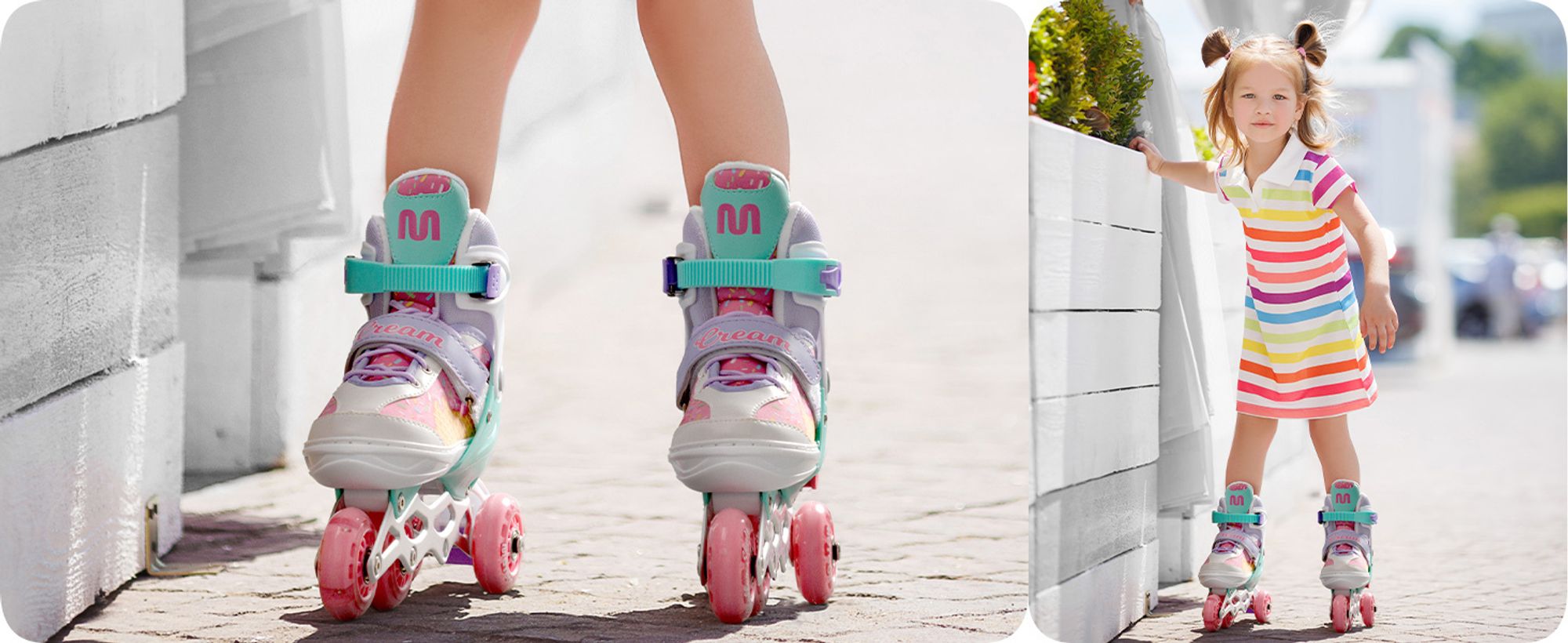 meteor Inlineskates 4in1 Kinder Inliner Rollschuhe Roller Blades Quad Skates Kinder Inlineskates Unicorn M 34-37