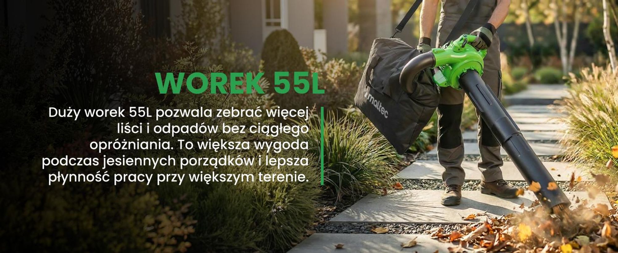 Zielona spalinowa dmuchawa do liści odkurzacz z rozdrabniaczem