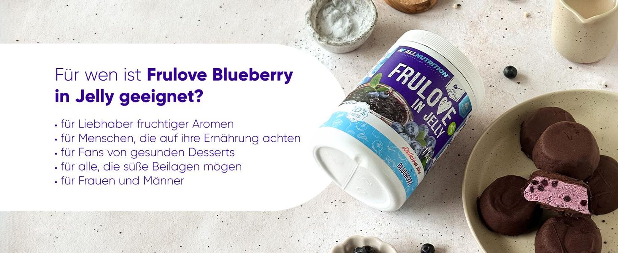 ALLNUTRITION FRULOVE In Jelly Blueberry 1000g Marmelade Beere Früchte