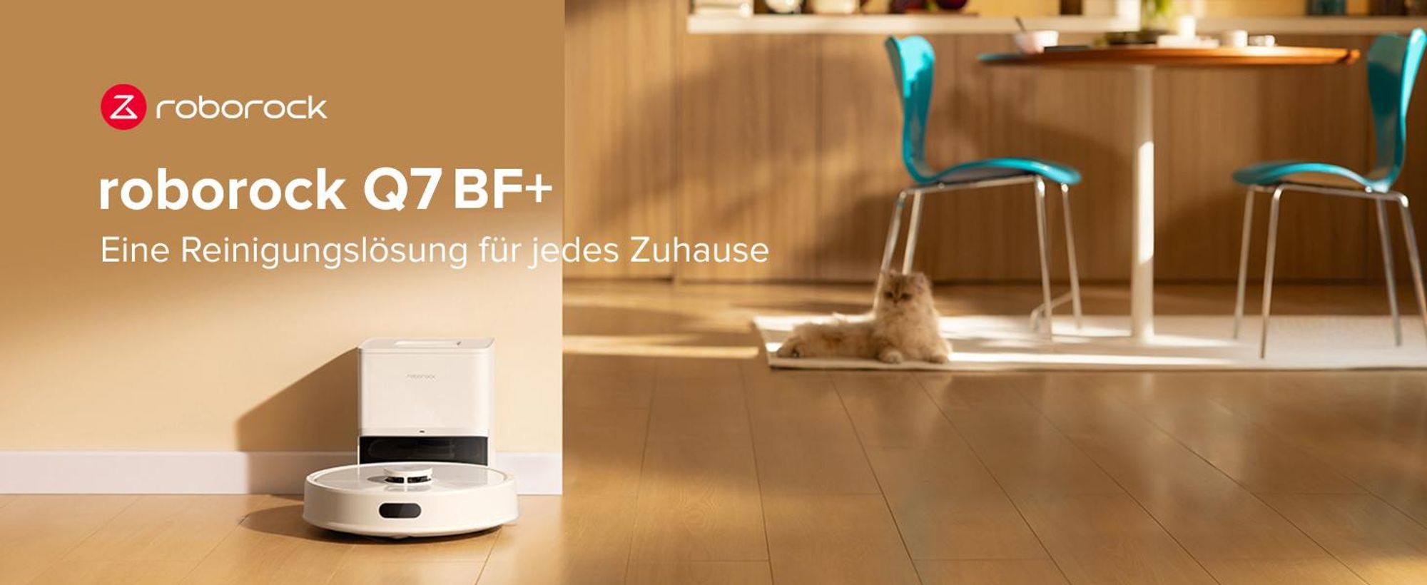 Roborock Q7 BF+ Staubsauger Roboter 8000 Pa(Upgrade von Q7 max+/Q5 Pro+/Q5 Max), Dual Anti-Tangle-System, PreciSense® LiDAR-Navigation, Weiß