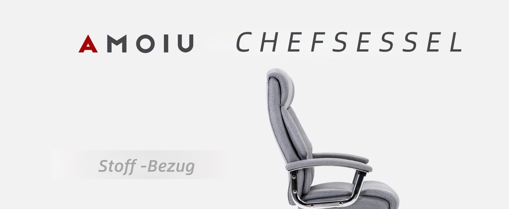 Amoiu Bürostuhl, Ergonomisch Drehstuhl, Stoff Chefsessel mit Rollen und Armlehne
