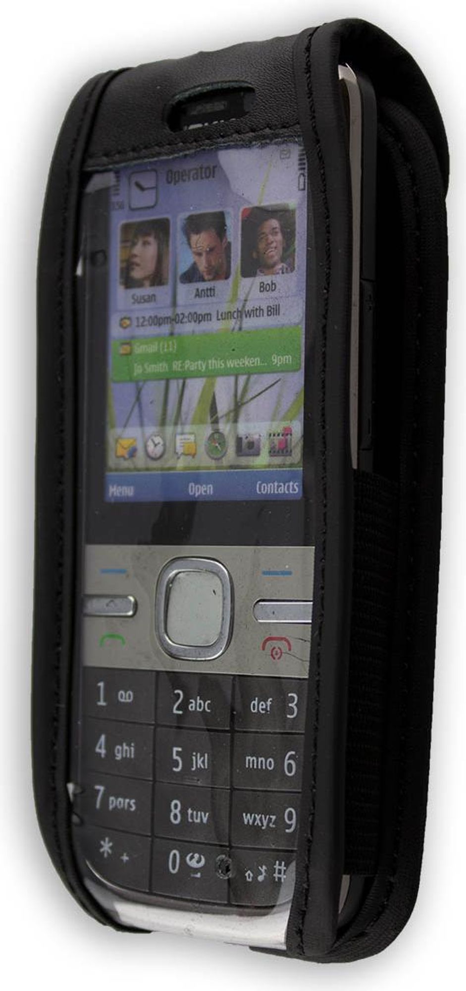 caseroxx Ledertasche mit Gürtelclip kompatibel mit Nokia C5-00 C 5 aus Echtleder, Tasche mit Gürtelclip und Sichtfenster  Bild 2