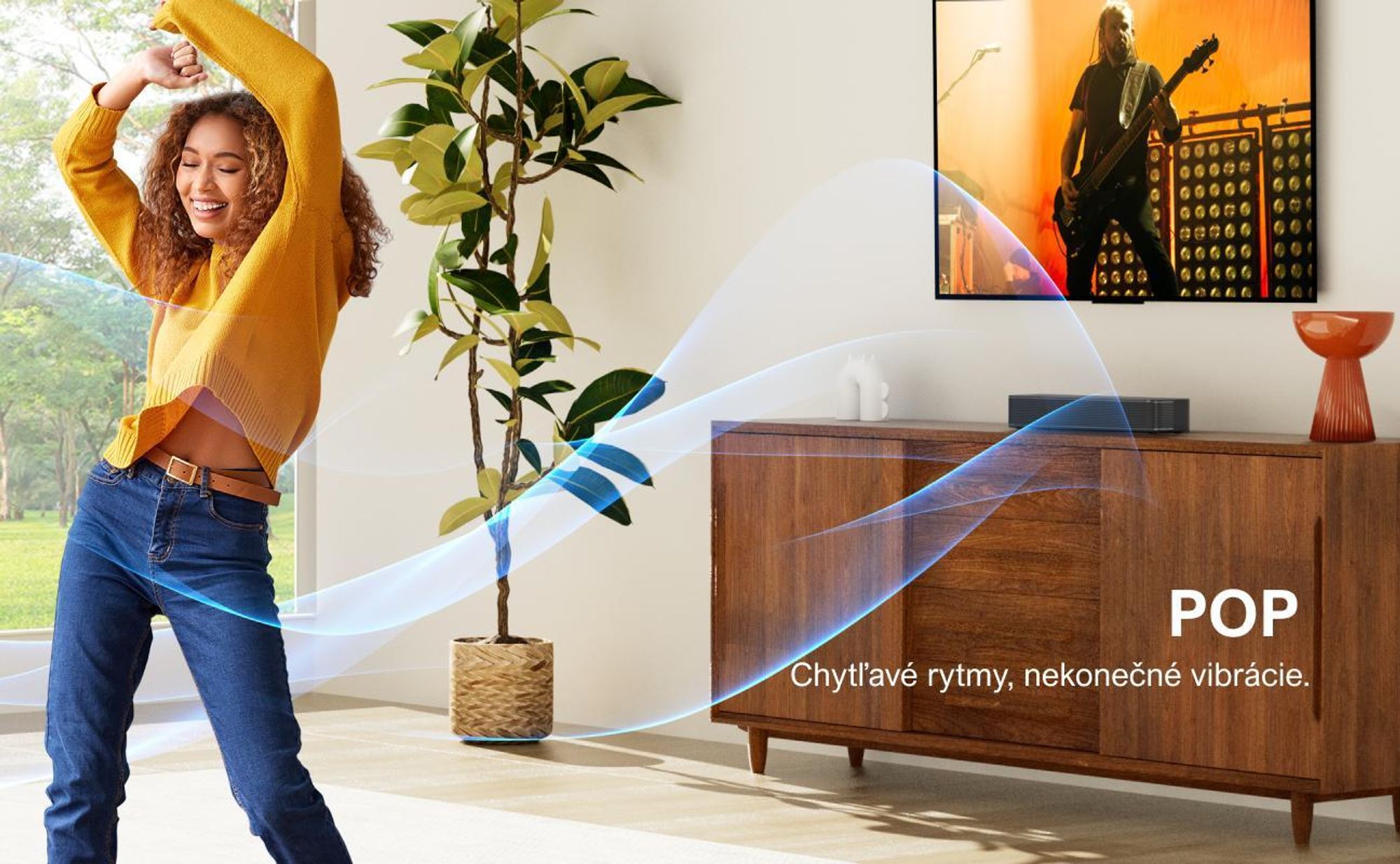 ULTIMEA 2.1-kanálový soundbar pre televízor s nastaviteľnými basmi, ovládaním cez aplikáciu, all-in-one soundbar, televízny reproduktor Bluetooth 5.4, Poseidon M20