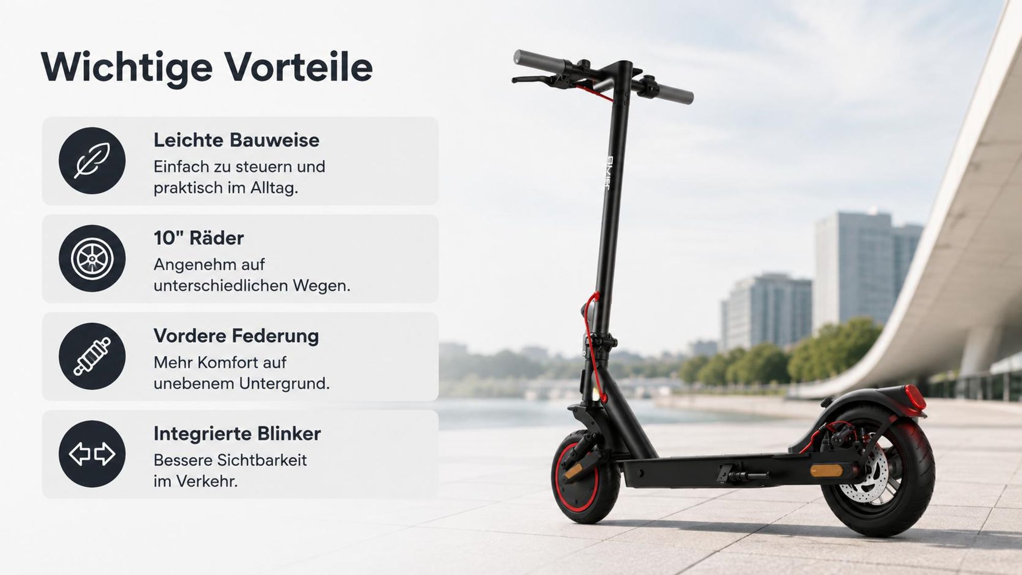 Elektroroller Siver 10 Lite 350W, 30km Reichweite, 10"