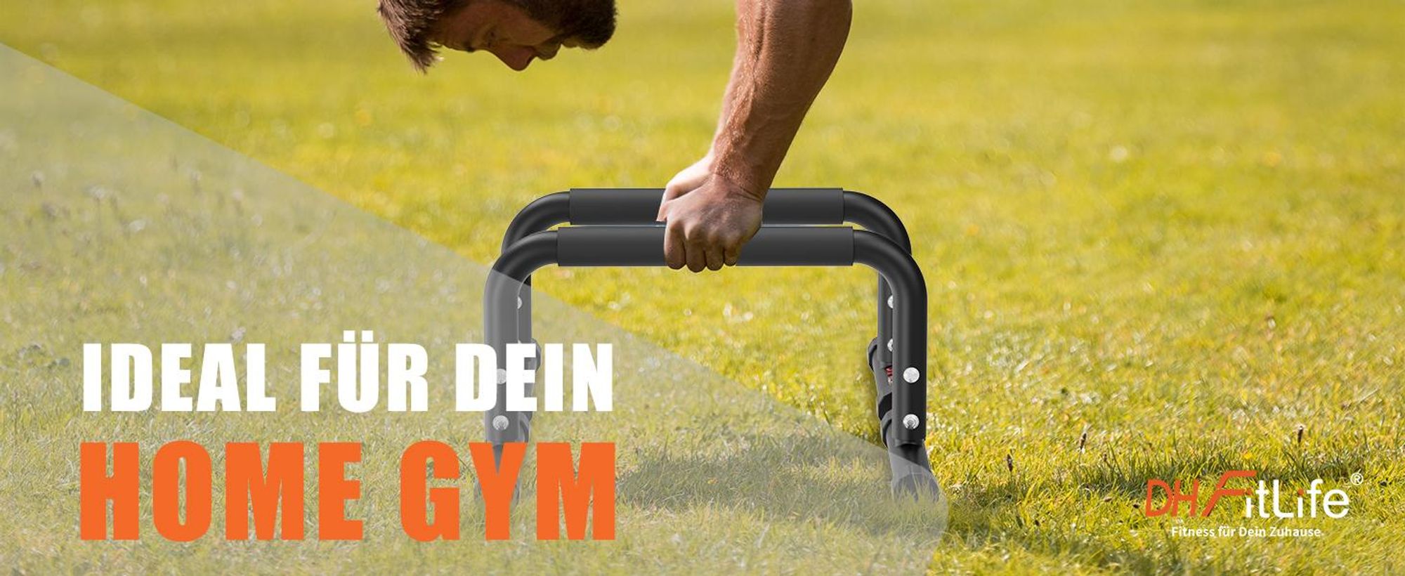DH FitLife Verstellbare Parallettes (30-35 cm) – 2-stufige Liegestützgriffe & Dip Stangen – 200 kg Belastbarkeit – Indoor & Outdoor