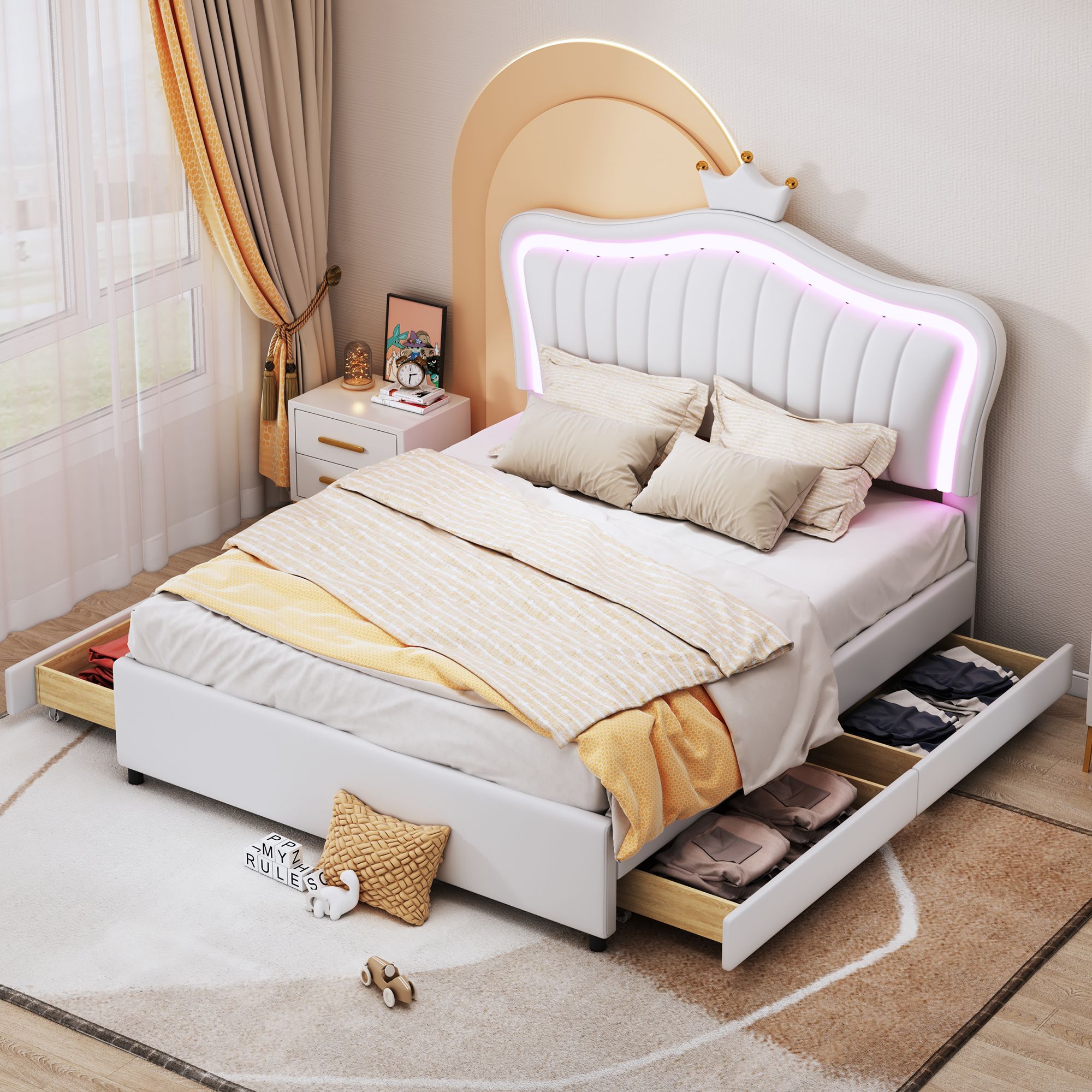 Bett mit LED