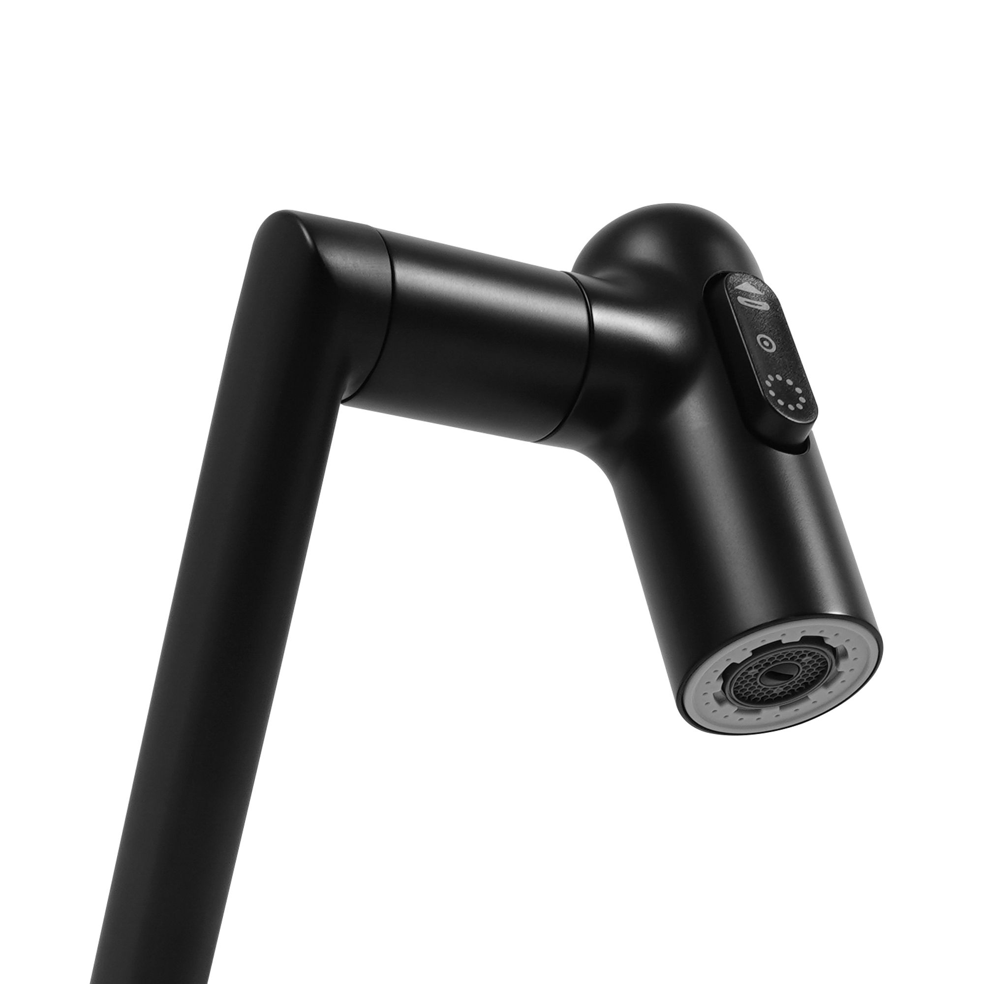 3 Modi Messing Wasserhahn mit LED-Temperaturanzeige 360 ° drehbar Schwarz für Küche Bad