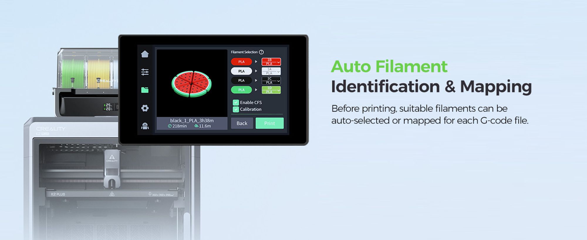 Creality CFS: 3D-Drucker Filament system, Multicolor, unterstützt 4 parallele Geräte für 16 Farbdrucke, Kompatibel mit K2 Plus 3D-Drucker